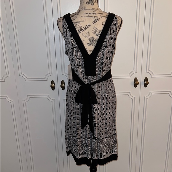 New York & Company Black and White Print Dress, Size: Large - Picture 8 of 14
